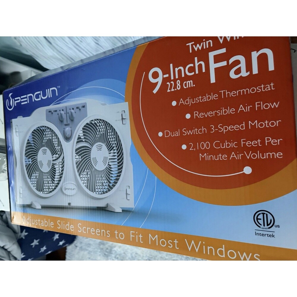 9 Inch Twin Fan For Window Or Surface. White